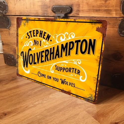 Personalised Wolverhampton Football Sign Metal Plaque Vintage Retro 20x30cm（7.8x11.8inch）