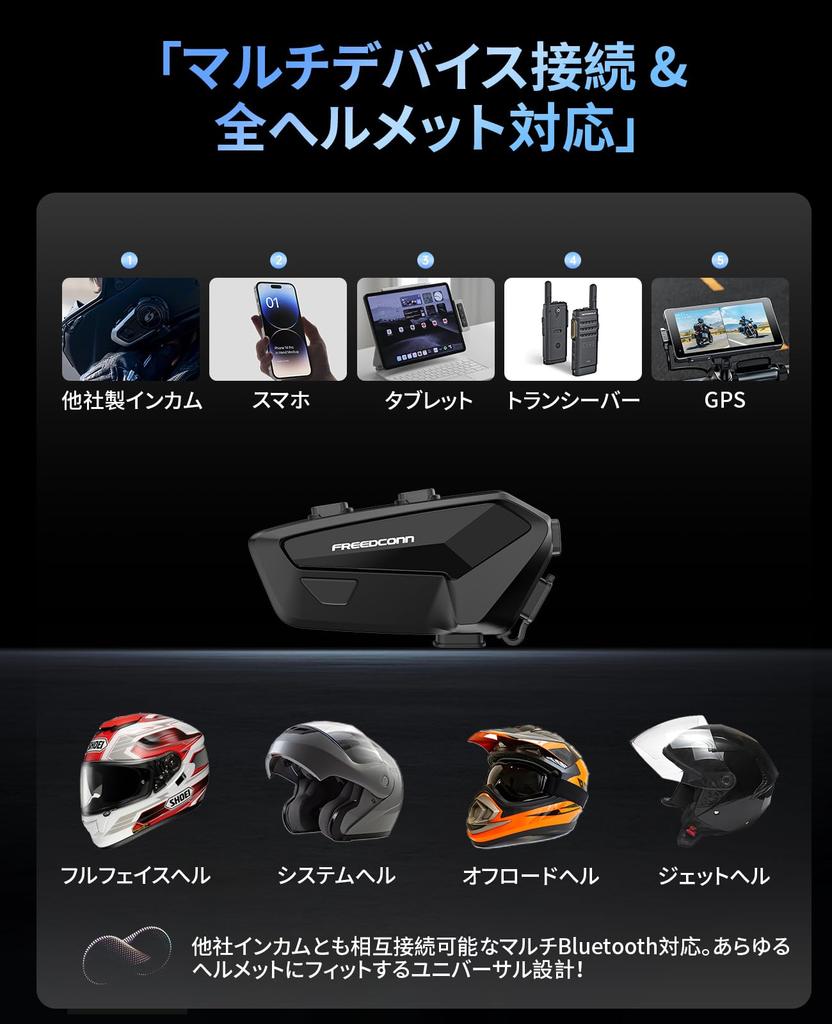 FreedConn Intercom for Motorcycles, Communication Equipment, FX Plus, Mesh Connection, Bike Incom, Calls While