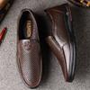 Fashion Men's Casual Shoes Summer Loafers Shoes Genuine Leather Soft Man Slip-on Hollow Out Shoes Cowhide Leather Shoe 2024