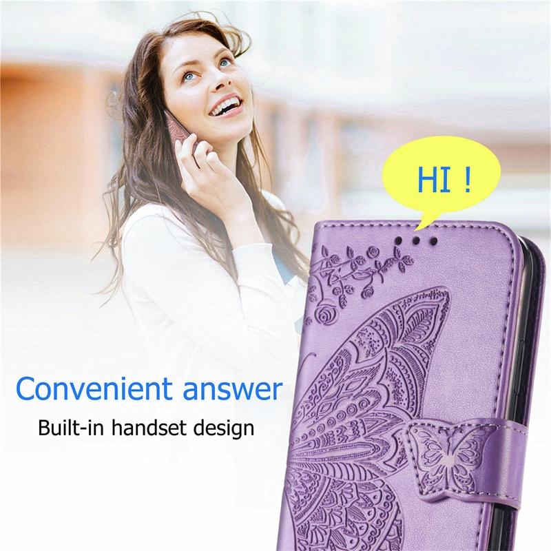 For Motorola Moto G06 G13 G14 G23 G32 G53J G53Y G56 G62 G72 G73 G86 Power Case Flip Leather Wallet Cover Card Holder Cute Butterfly