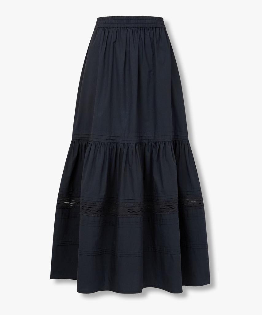 STUDIO TOMBOY Lace Tiered Elastic Skirt_Dark Navy 9176232983