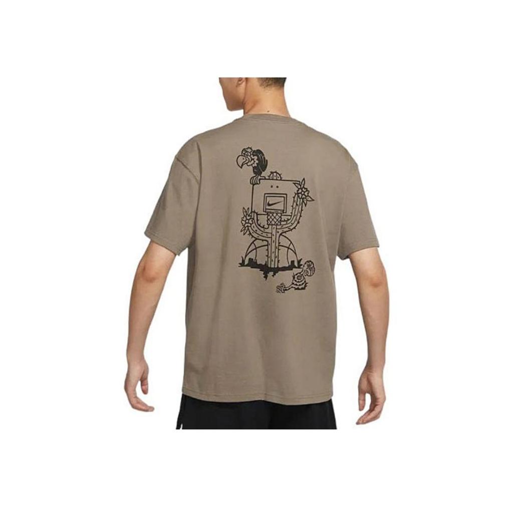 Nike Cartoon Print Crew Neck Short Sleeve T-Shirt Men Tops Olive-Grey DR8915-040