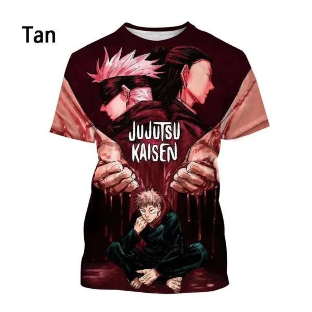 

Hot Anime Jujutsu Kaisen 3D Print Літня чоловіча/жіноча футболка з круглим вирізом Повсякденна футболка з коротким рукавом великого розміру Модний одяг унісекс 2XL