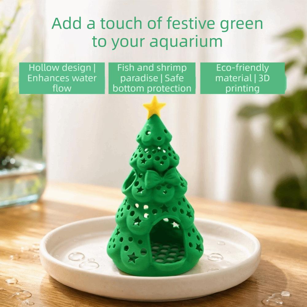 3D Printed Christmas Aquarium Hideout Cave Hollow Plastic Shrimp Shelter Safe Shelter Shrimp Hiding Spot Holiday Decor