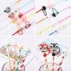 Peach Flower Drinkware Accessories Cartoon Straws Plugs Silicone Dust-Proof Cap Pipette Tip Cover