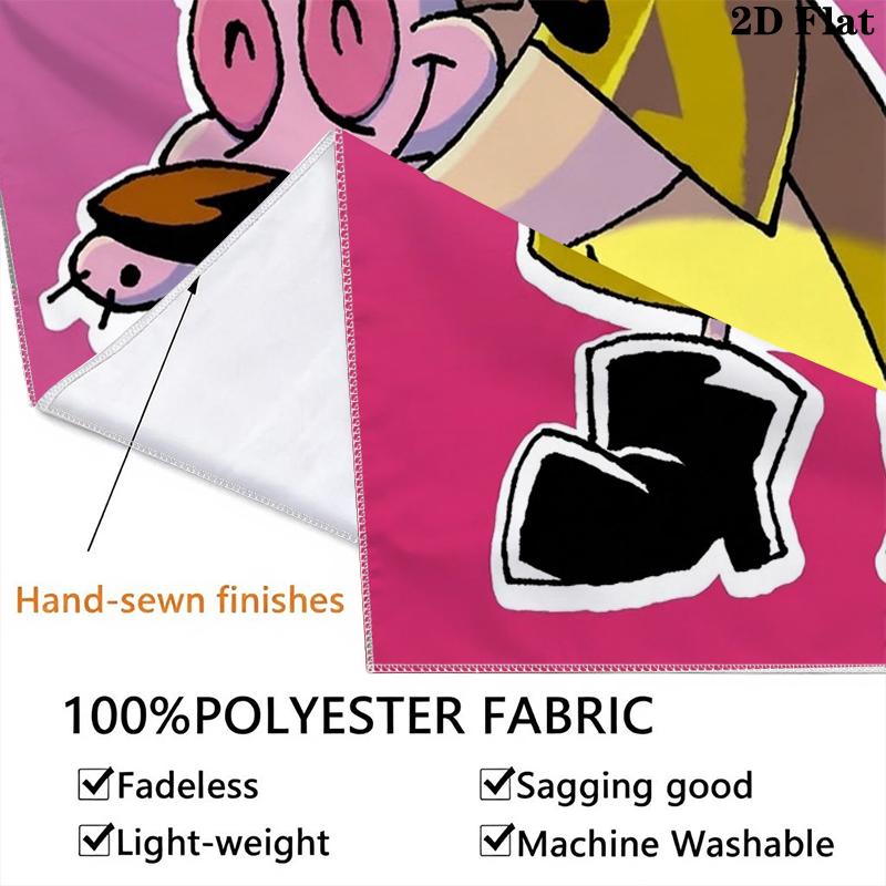 Courage the Cowardly Dog Wall Tapestry Aesthetic Wall Hanging Printed Fabric Blanket Decorative Tapestries for Bedroom Living Room Home Decor