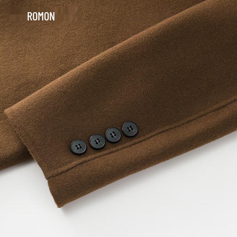 Romon Men's Slim Fit Double-faced Wool Overcoat
