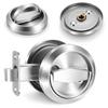 Round Recessed Pocket Door Lock Steel Pull with Double Sided Turn Handle for Interior Sliding Door and Passage Door Installation Projects