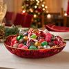 Plastic Fruit Bowl with Gold Trim, Clear Fruit Basket, Modern Decorative Serving Bowl for Kitchen Counter, Dining Room, Coffee Table