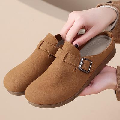 Neue Damen-Halbschuhe mit weicher Sohle im Retro-Flip-Top-Stil, Mutterschuhe, Ein-Fuß-Einzelschuhe