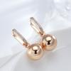 New Retro Glossy Spherical Long Earrings  Rose Gold Color Fashion Wedding Jewelry Unique Modern Metal Drop Earrings