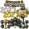 2027 Gold Crown Foil Number Balloons Happy New Year Balloons Set for Christmas Happy New Year Eve Party Home Decorations Supplie