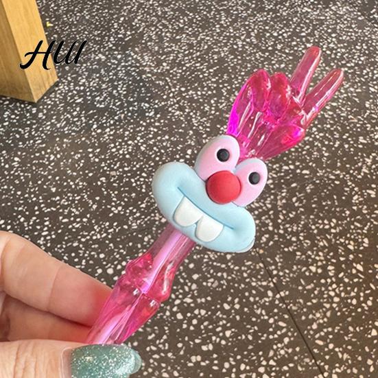 Creative Writing Accessory Cute Ballpoint Pens Kids Cartoon Gel Pen with Top Hand Assorted Vibrant Color Ink Colors Rollerball for School Office