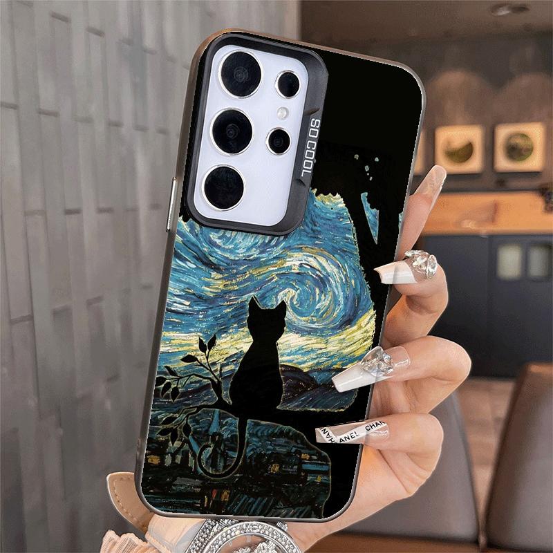Black Cat Aesthetic Pattern Soft Phone Case for Samsung A17 A16 A15 A14 A13 A57 A56 A55 A54 A53 A37 A36 A35 A34 A33 A26 A25 A24