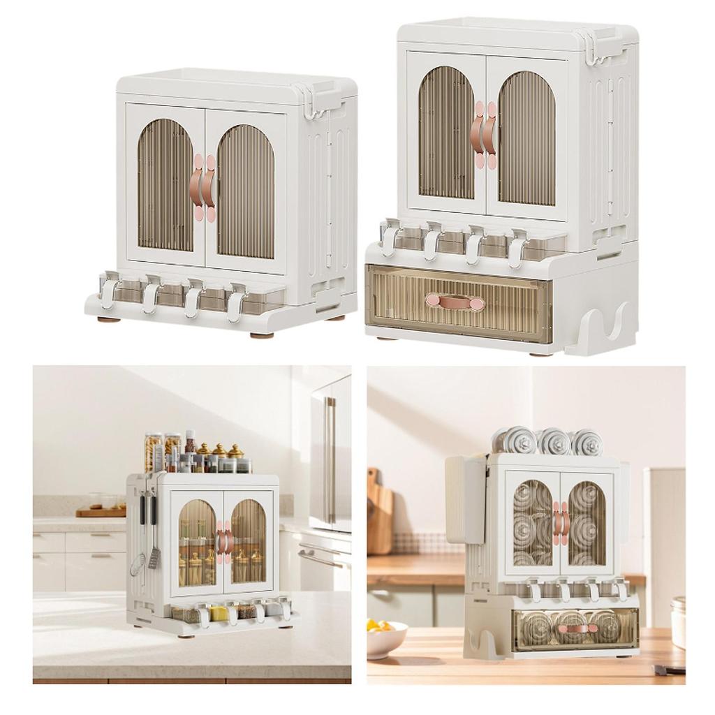 Spice Rack Organizer Food Pantry Cabinet for Bathroom Countertop Living Room