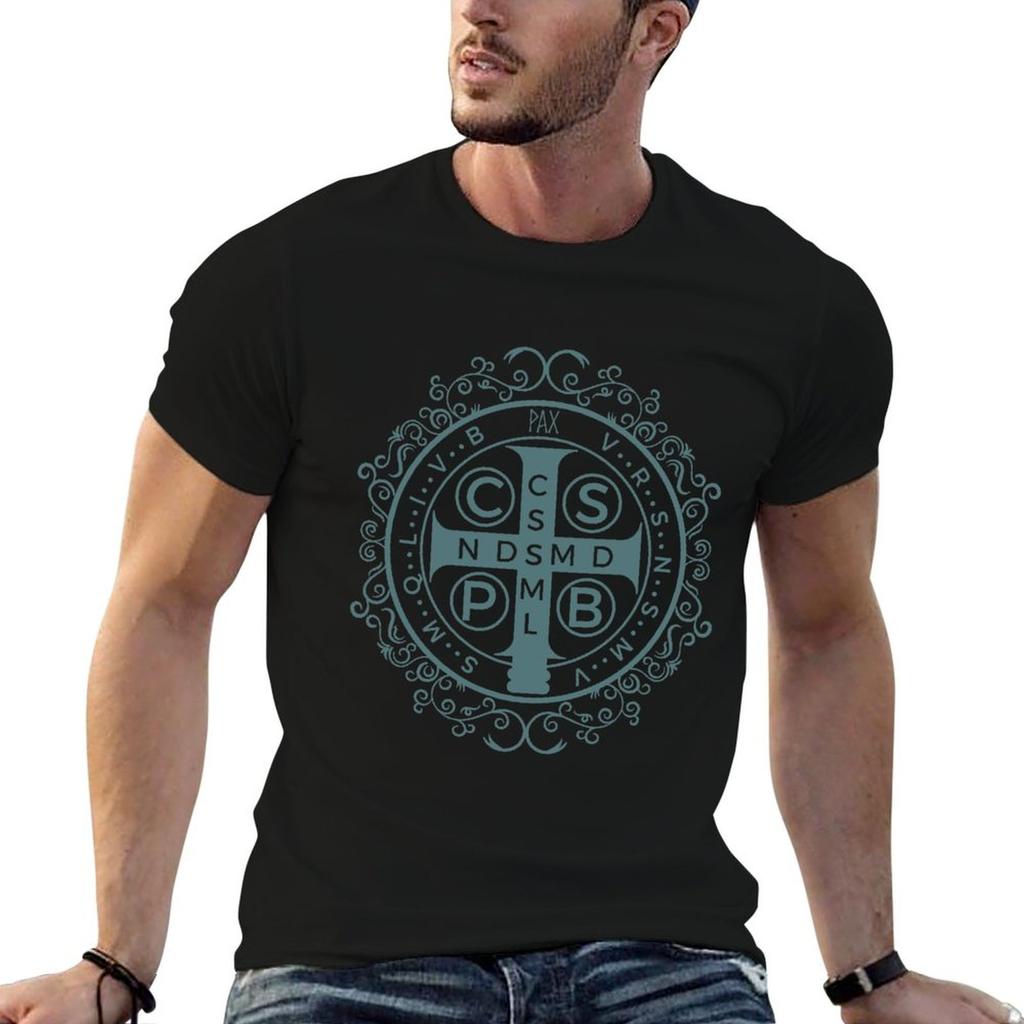 Sankt Benedikt-medaljen T-shirt Färgbeständig Vardaglig T-shirt