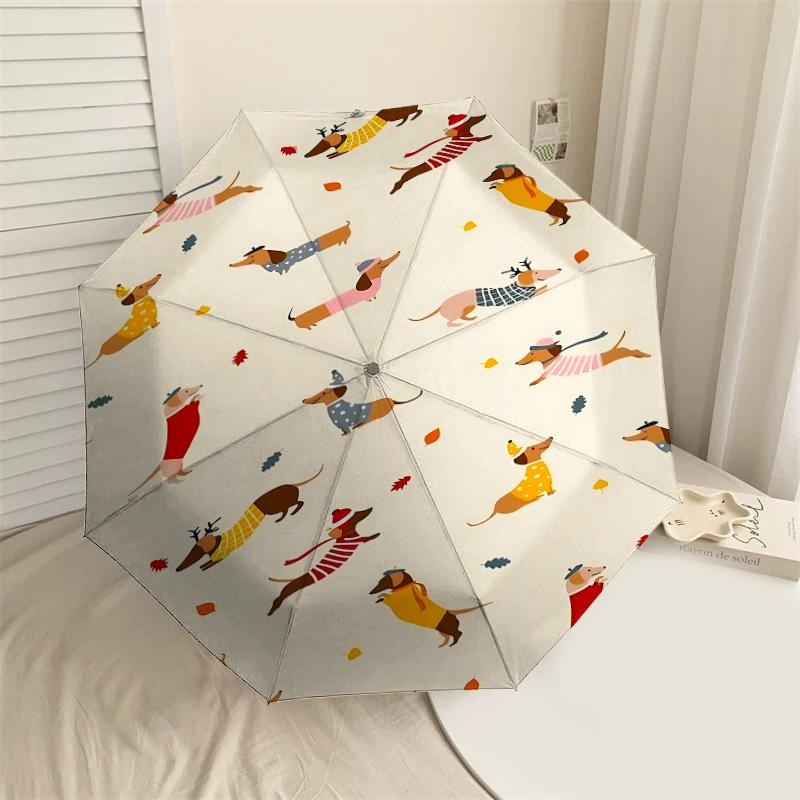 

1PC Dogs Autumn Automatic Open/Close Umbrella with Windproof, 8-Rib Sturdy Canopy, Durable Ribs, Fashionable Design, 1322a