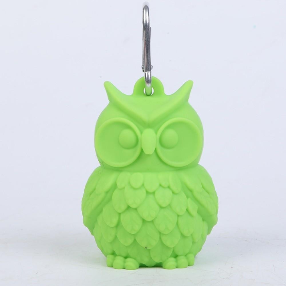 Owl Shaped Pet Garbage Bag Dispenser Soft Silicone Pet Poop Bag Holder Waste Bag Dispenser  Park зелёный