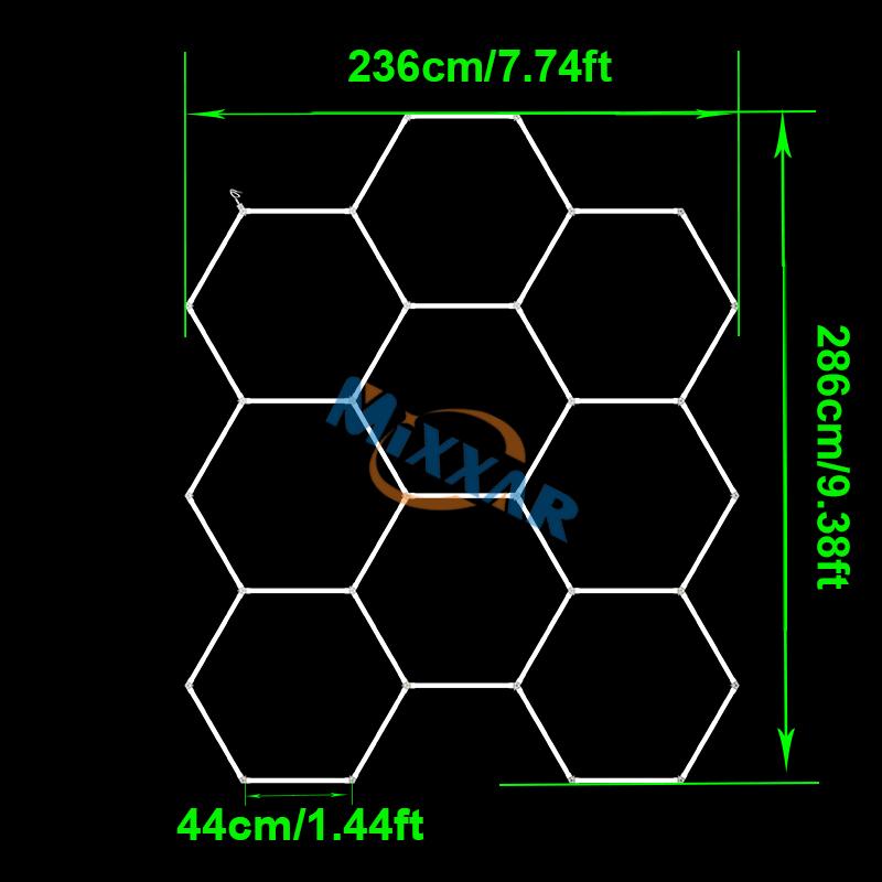 ZK20 110V-240 Honeycomb Hexagon Ceiling Lamp Car Lighting for Garage Hexagon Led Light for Auto Detailing Wash Beauty Station