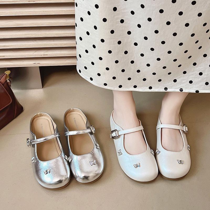 Beautiful bag head half slippers women's summer wear new with skirt one pedal half support single shoes cool slippers