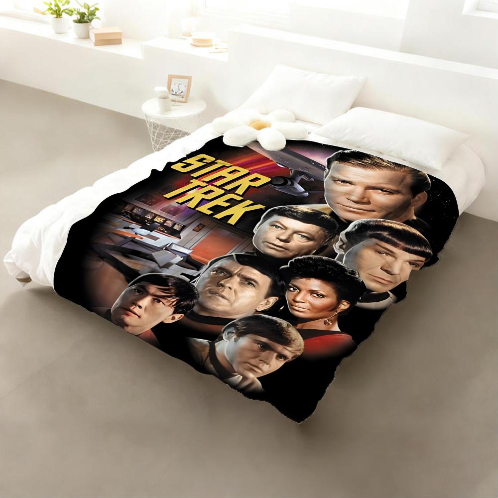 

Movie Star Trek Throw Flannel Throw Blanket: Soft Kid-Friendly Warm Anti-Static All Season Washable Couch Bed Home 75x90cm