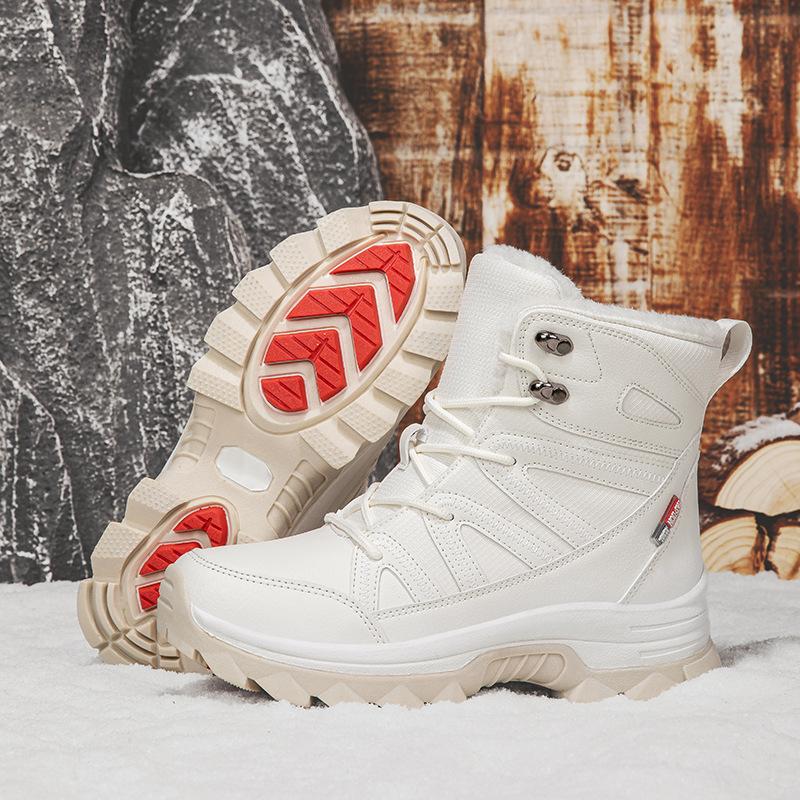 Fashion New Winter Cold Resistance Women Boots Keep Warm Men's Snow Boots Couple Lace-up Outdoor Waterproof Hiking Boots Femme Size 45