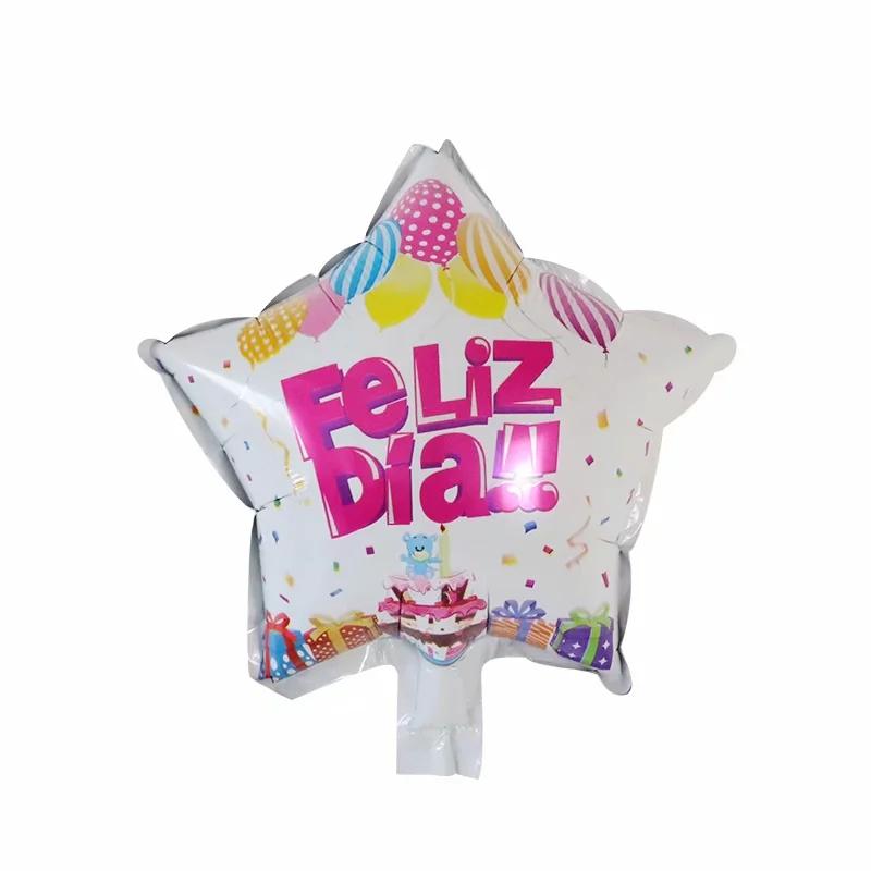 10Pcs Feliz Cumpleaños Día AIr Globos 10inch Colorful Mini Spanish Happy Birthday Foil Balloons Home Party Decorations Kids Gift