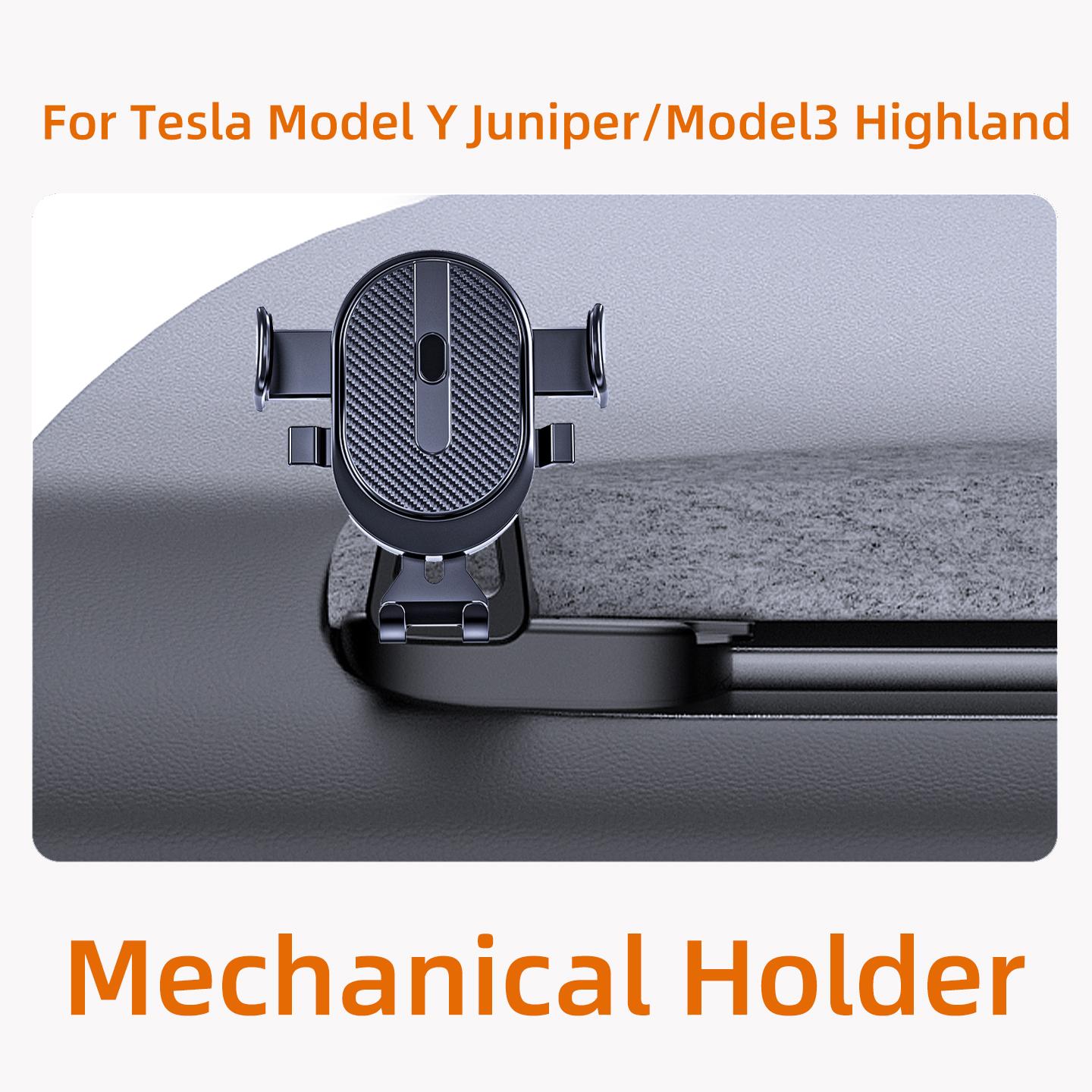 

TEEQ Car Phone Holder For Tesla Model Y Juniper/Model3 Highland Adjustable Mechanical Clamp Mount Support Magnetic Phone Holder