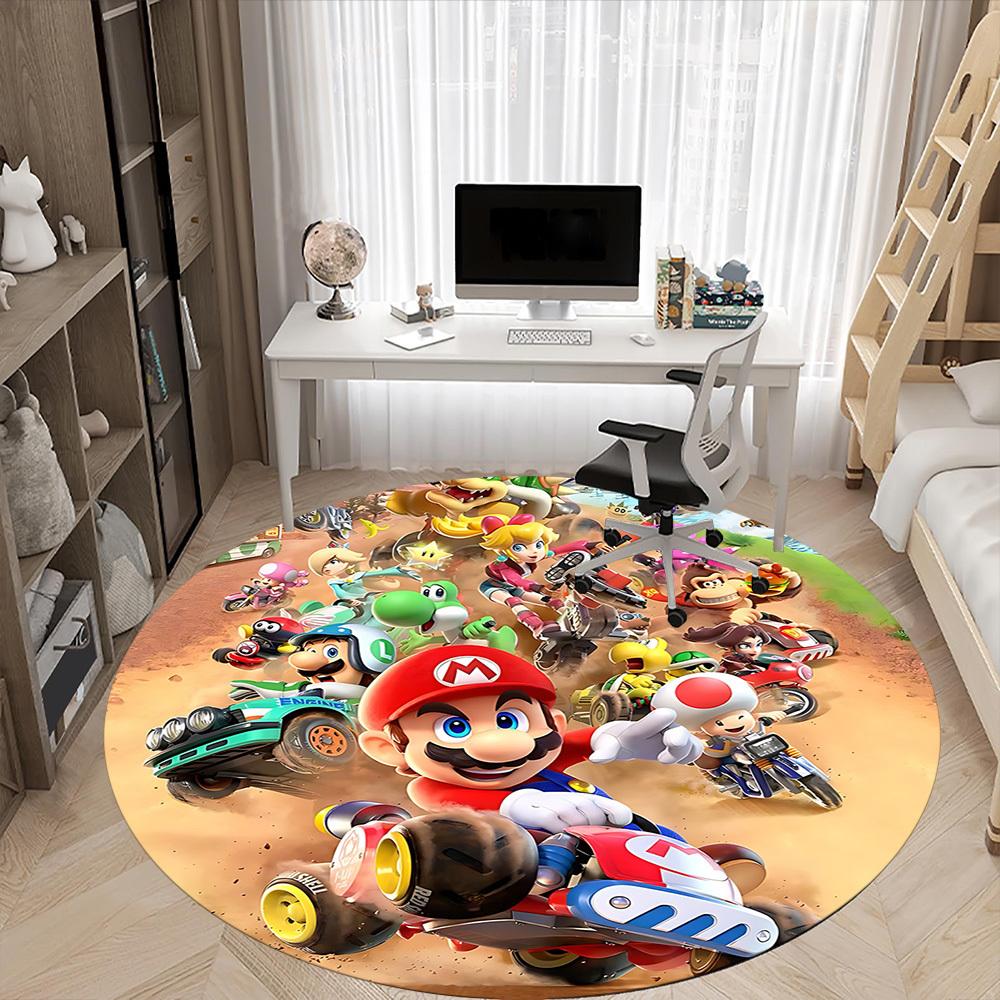 1pc Mario Kart Office Round Area Rug, Bedroom Living Room Home Decor, Room Deco, Offic a1016198