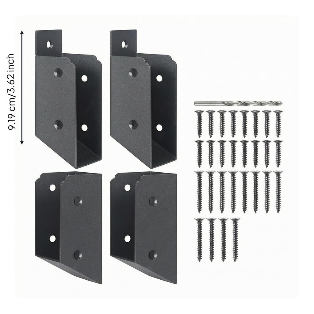 4 Pieces Deck Railing Connector Bracket Flush for Stair Railings
