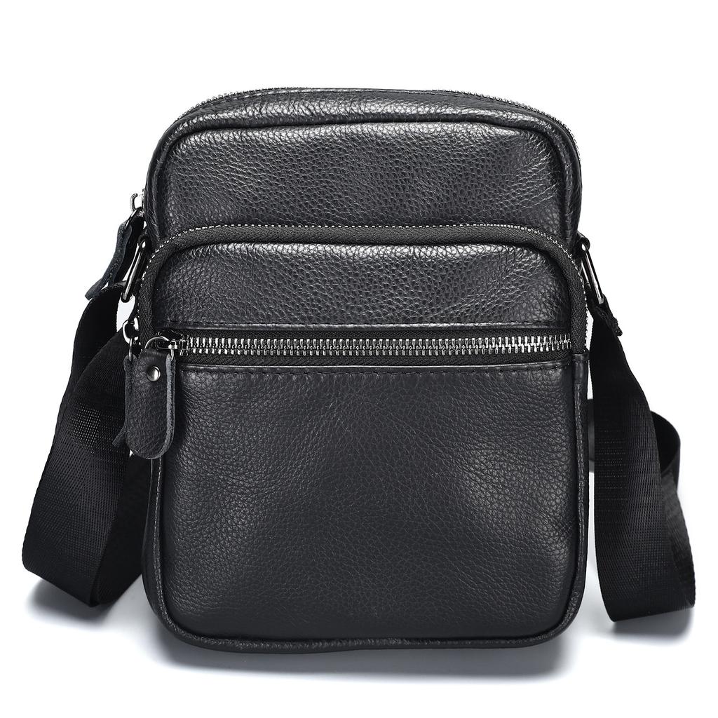 Leather Shoulder Bag for Men with A High-end Feel, Top Layer Cowhide Vertical Design for Business Commuting, Men's Casual Crossbody Bag, Men's Bag