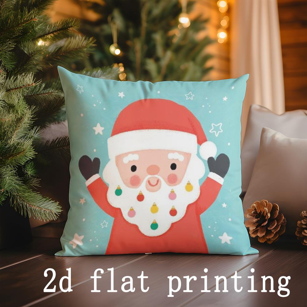 Heimdekoration Frohe Weihnachten Santa Kissenbezüge Geeignet für Sofa Schlafzimmer Auto Kissenbezug Kissen Rechteckiges Rückenkissen