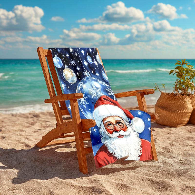 1Pc Santa Claus Christmas Night Beach Towel Quick Dry Multiuse For Beach Pool Gym Yoga Home Travel Christmas Halloween Xmas Gift S1132