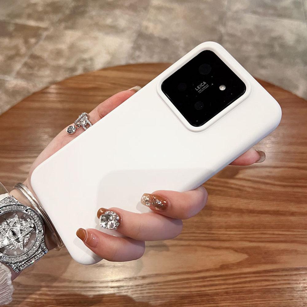 Para Capa Xiaomi 14 Silicone Líquido + PC Agradável à Pele Capa de Telefone