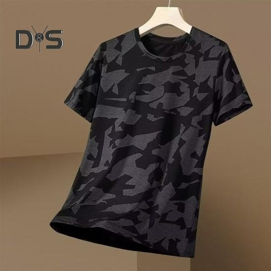 

Літня чоловіча футболка з круглим вирізом і короткими рукавами, тонка, швидковисихаюча, вільний камуфляжний пуловер із принтом, середньої довжини, повсякденний одяг, спортивний, туристичний топ XL сірий