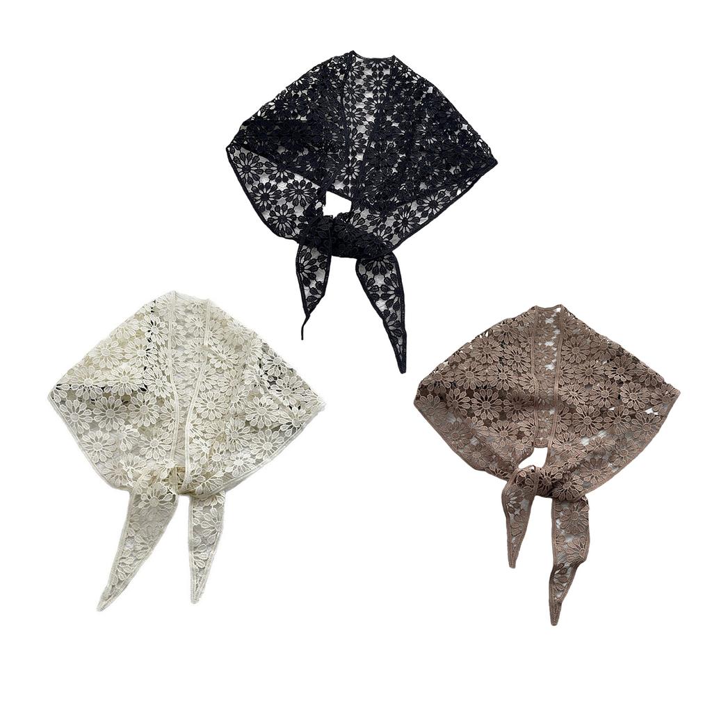 Bohemian Flower Lace Bandana Head Cover Stylish Neck Scarf For Women Everyday Outfit Travel Photography Head Accessories