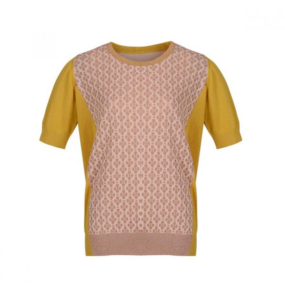 Oilily Color Block Sleeve Knit Ow8sakn001 Yellow (152X)/XL(88)