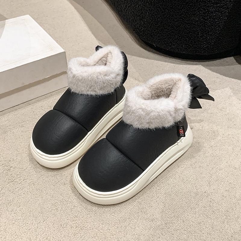 Mao Mao mouth snow boots women's 2025 winter new fashion cotton slippers bag heel household dirt-resistant soft-soled thermal cotton shoes