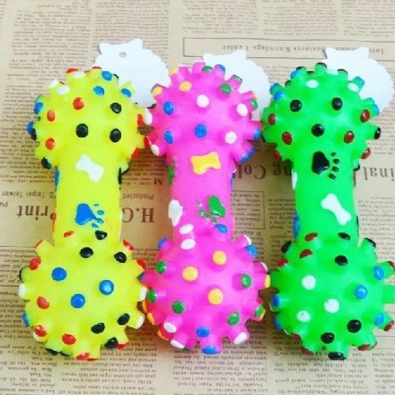 

1 Pcs Dog ToysVoice Prick Ball Dumbbell Dog Toy Grinding Teeth Interactive Dog Training Dog Toy Cat Toy Random Color 11.5cm