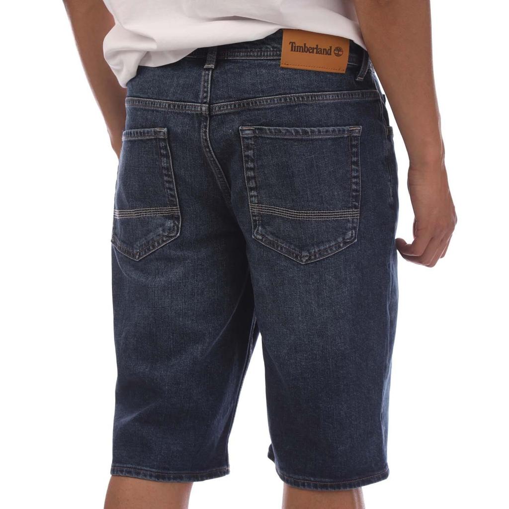 Timberland Men's Denim Leather Patch Shorts