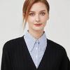 Pointed collar striped shirt fake collar, women's versatile decoration collars blue and white stripes sweater collar