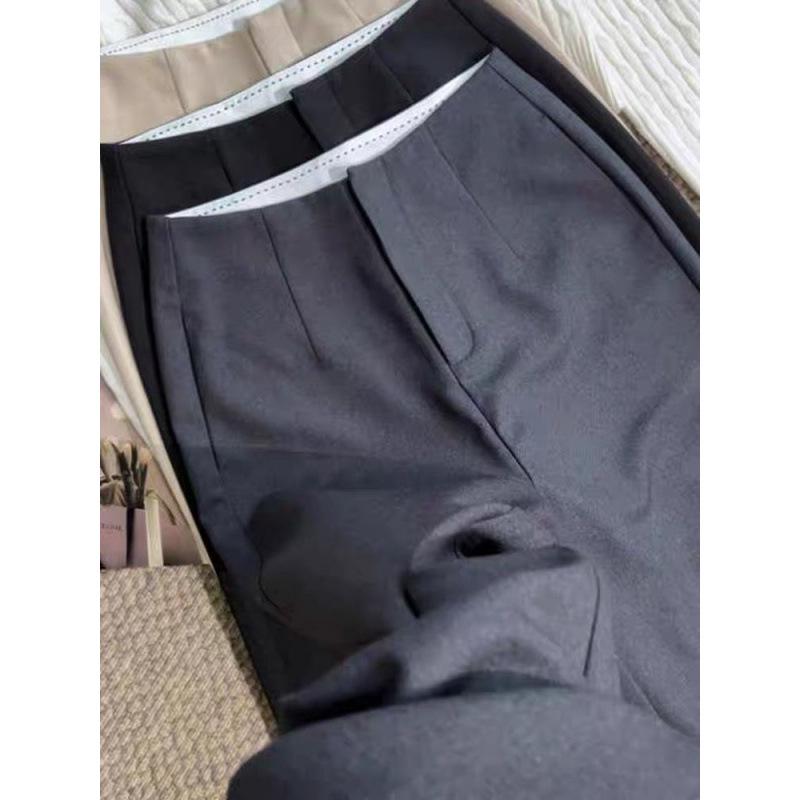 

2026 Spring Grey No-Waistband Women s Straight-Leg Suit Pants - Fashionable, Slimming, Versatile, & Draped. S сірий