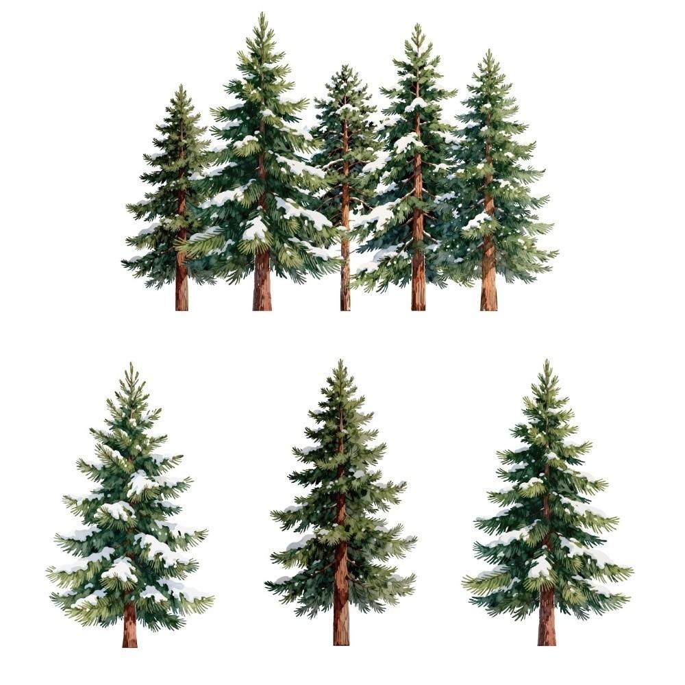 4 Sheets DIY Christmas Tree Static Cling Decal Xmas Party Door Stickers Festive Decorations