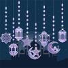 8Pieces Eid Holiday Hanging Decoration Ornaments Pendants for Home and Office Card Paper Hanging Pendant