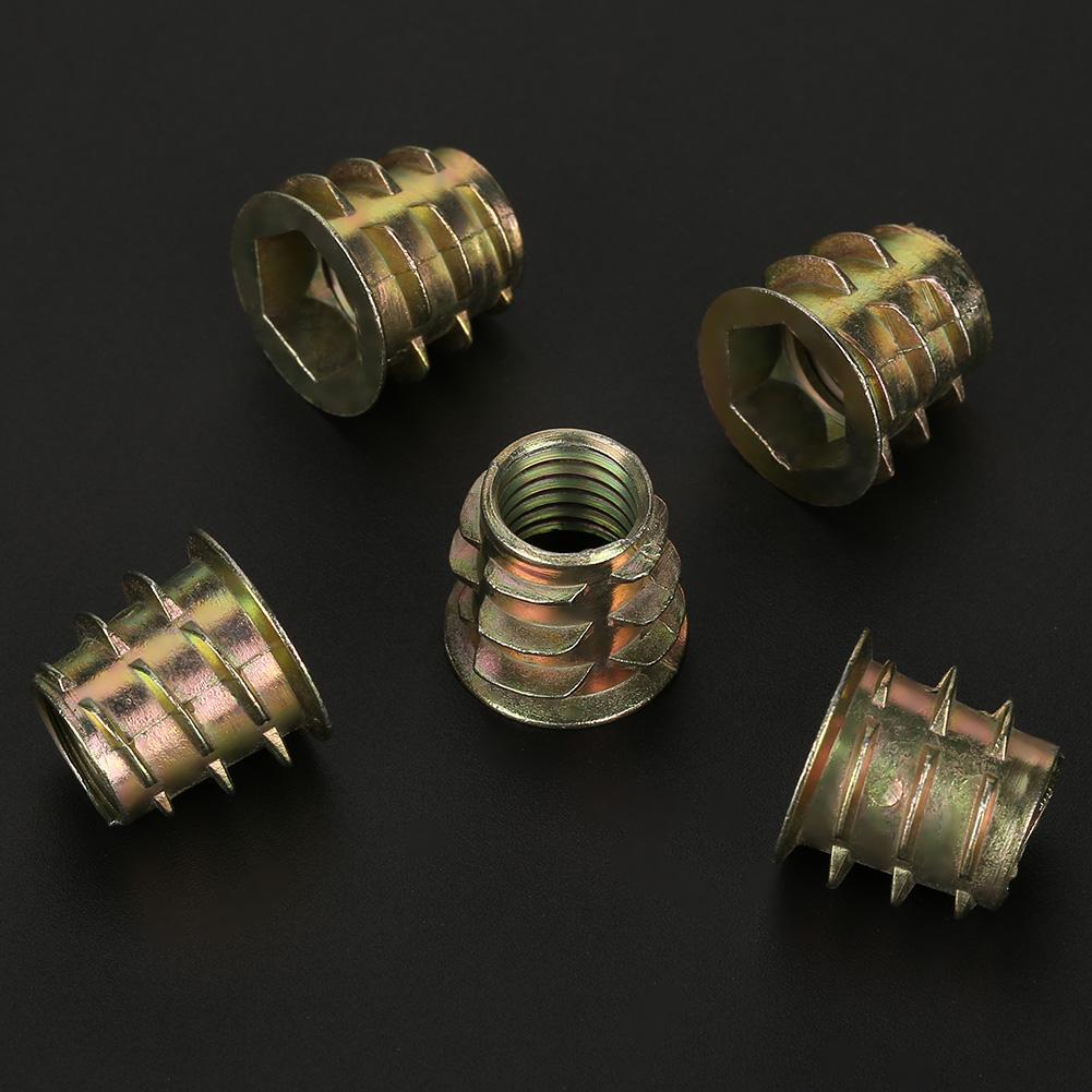 80pcs M4M5M6M8M10 Zinc Alloy Screw In Type Hex Drive Threaded Furniture Insert Nuts Set