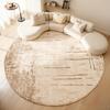 Cream Style Bedroom Decor Round Carpet Light Luxury Carpets for Living Room Anti-slip Lounge Plush Floor Mat Home Thick Soft Rug