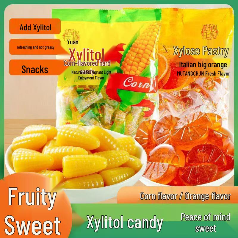 Xylitol Orange Corn Hard Candy: Old-Fashioned Children's Gummy, Popular New Year Snacks, Wedding Treats