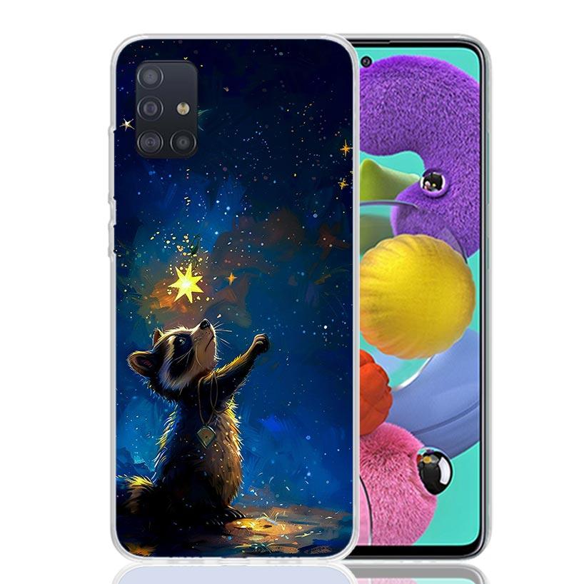 Raccoon Cute Animal Phone Case for Samsung Galaxy A52 A51 A50S A12 A22 A32 A72 A10S A30S A31 A71 Note 20 Ultra 10 Plus S10 Galax