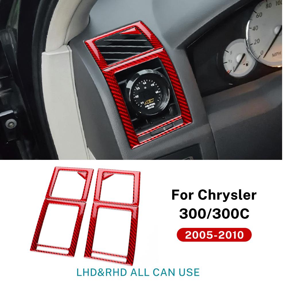 Real Soft Carbon Fiber Sticker For Chrysler 300 300C 2005 2006 2007 2008 2009 2010 Car Air Outlet Vent Interior Accessories
