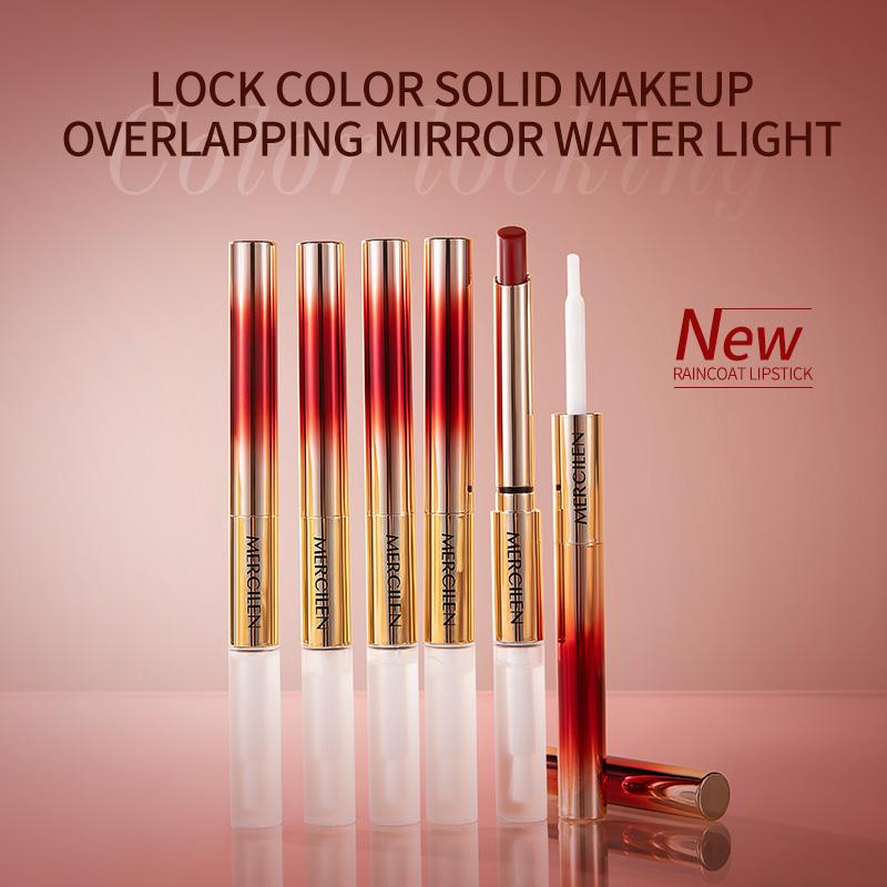 MERCILEN Lock Makeup Jednobarevná rtěnka do deště nevybledne Nepřilnavá kelímková rtěnka Dlouhodobě fixační tekutina na rty pro dámy a dívku Dárek
